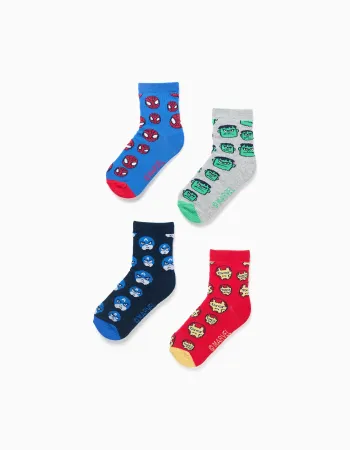 Pack of 4 pairs of socks with Marvel prints for boys, multicolour