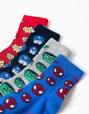 Pack of 4 pairs of socks with Marvel prints for boys, multicolour