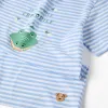 Cotton pyjamas with crocodile glow-in-the-dark print for boys, white/blue