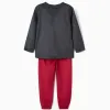 Velvet pyjamas with Avengers print for boys, dark grey/red