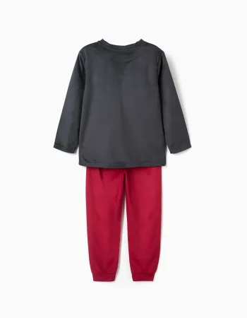 Velvet pyjamas with Avengers print for boys, dark grey/red