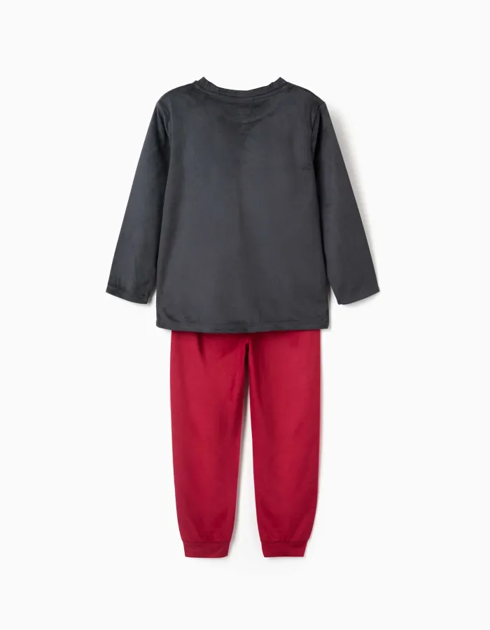 Velvet pyjamas with Avengers print for boys, dark grey/red