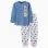 Long sleeve cotton pyjamas with Marvel prints for boys, blue/grey