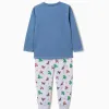 Long sleeve cotton pyjamas with Marvel prints for boys, blue/grey