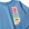 Long sleeve cotton pyjamas with Marvel prints for boys, blue/grey