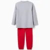 Long sleeve cotton pyjamas with Super Mario print for boys, grey/red