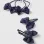 2 Hairpins + 2 Bobbles with Bow for Babies and Girls, Dark Blue