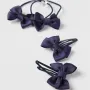 2 Hairpins + 2 Bobbles with Bow for Babies and Girls, Dark Blue