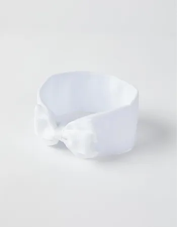 Wide Headband for Babies and Girls, White