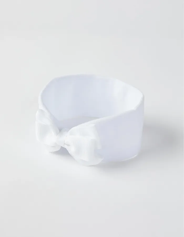 Wide Headband for Babies and Girls, White