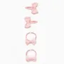 2 Hairpins + 2 Bobbles with Bows for Babies and Girls, Pink