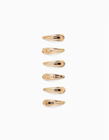 6-Pack Hair Clips for Babies and Girls, Gold