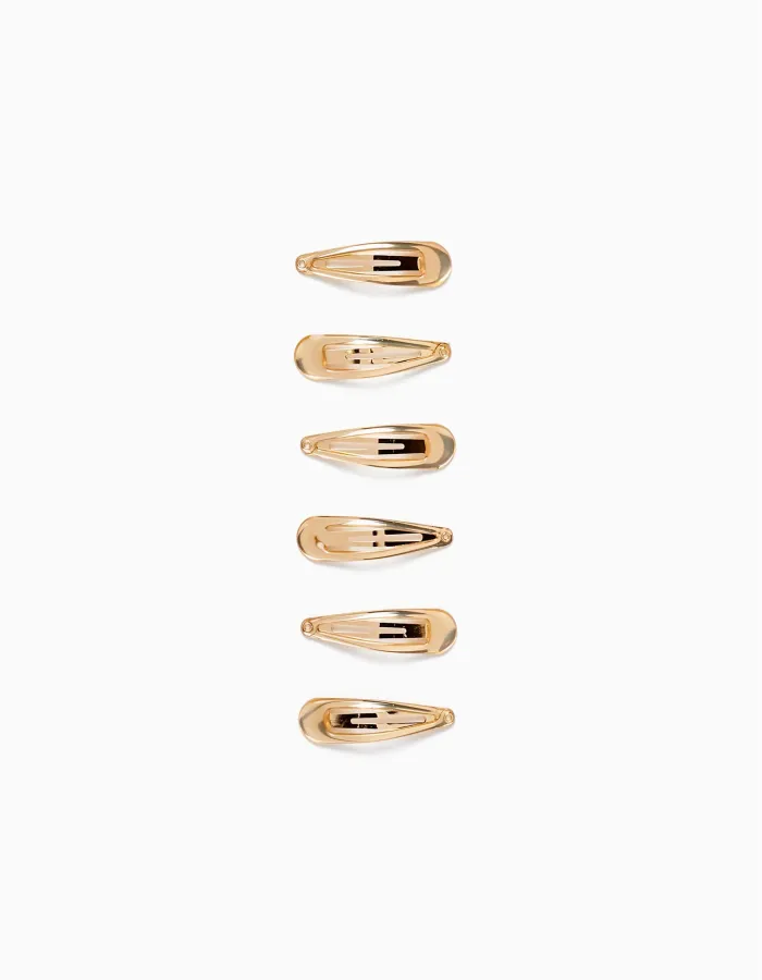 6-Pack Hair Clips for Babies and Girls, Gold