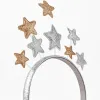 Headband with Stars and Glitter for Girls, Silver
