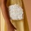 Crossbody Bag with Flower Effect for Girls, White/Gold