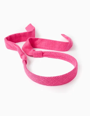 Tweed Headband with Bow for Babies and Girls, Pink