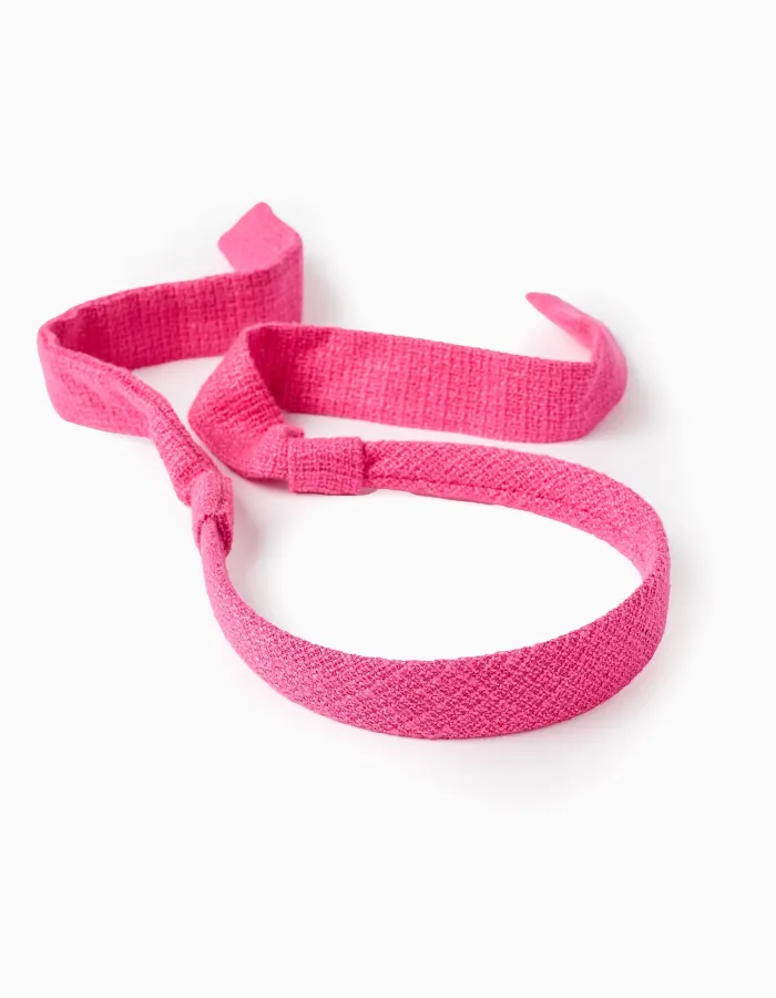 Tweed Headband with Bow for Babies and Girls, Pink