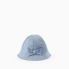 Twill Hat with Bow for Babies and Girls, Blue