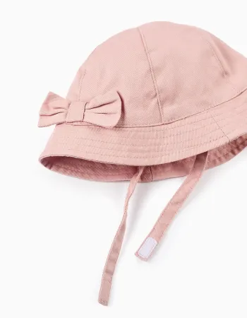 Twill Hat with Bow for Babies and Girls, Pink