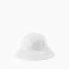 Fabric Dobby Hat for Girls, White