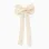 Hair Slide with Long Bow of Broderie Anglaise for Babies and Girls, White