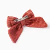 Hair Clip with Corduroy Bow for Babies and Girls, Terracotta