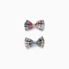 Pack 2 Hair Clips with Checked Bows for Babies and Girls 'B&S' , Multicolour