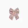Hair Clip with Floral Bow for Babies and Girls, White/Pink