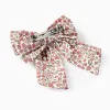 Hair Clip with Floral Bow for Babies and Girls, White/Pink