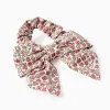 Floral Scrunchie with Bow for Babies and Girls, White/Pink