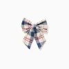 Hair slide with checked bow 'B&S' for babies and girls, multicolour