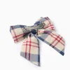 Hair slide with checked bow 'B&S' for babies and girls, multicolour