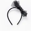 Velour Headband with Tulle Bow for Babies and Girls 'Spider', Black