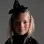 Velour Headband with Witch's Hat for Babies and Girls, Black