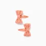 2 hair clips with bows in broderie anglaise for babies and girls, orange