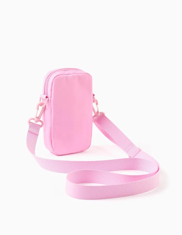 Phone bag with Stitch and Angel print for girls, pink