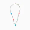Beaded necklace with fish-shaped pendant for girls, multicolour