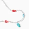 Beaded necklace with fish-shaped pendant for girls, multicolour