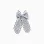 Hair slide with striped bow with crochet trim for girls, blue/white