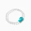 Beaded bracelet with fish-shaped pendant for girls, multicolour