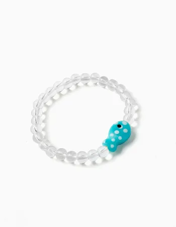 Beaded bracelet with fish-shaped pendant for girls, multicolour