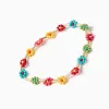 Bracelet with floral beads for girls, multicolour