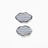 Pack of 2 striped oval barrette hair clips for girls, blue/white