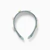 Alice band with cowrie shell application for girls, light green