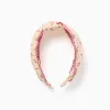 Alice band with cherry/Vichy pattern and knot for girls, beige/red