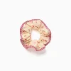 Scrunchie with cherry/Vichy pattern for girls, beige/red