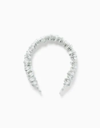 Alice band with Vichy pattern B&S for girls, white/light green