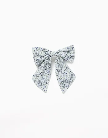 Hair slide with floral bow You&Me for girls, white/blue/green