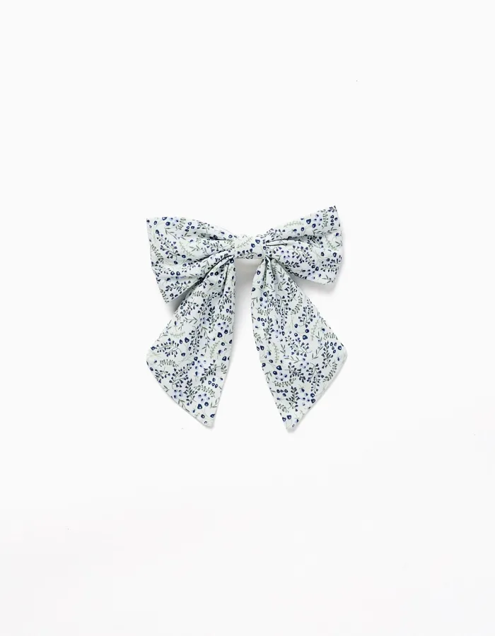 Hair slide with floral bow You&Me for girls, white/blue/green