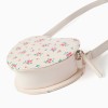 Heart-shaped crossbody bag with Minnie print for girls, light beige